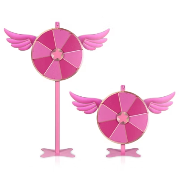 WinSpin 24" Dual Use Prize Wheel Tabletop or Floor Stand Fortune Spinning Pink