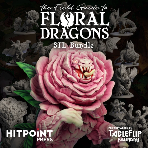 The Field Guide To Floral Dragons Full Miniature Bundle - (Digital Miniature STL for 3D Printing)