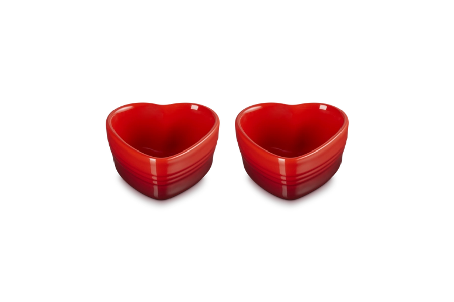 Stoneware Set of 2 Heart Ramekins