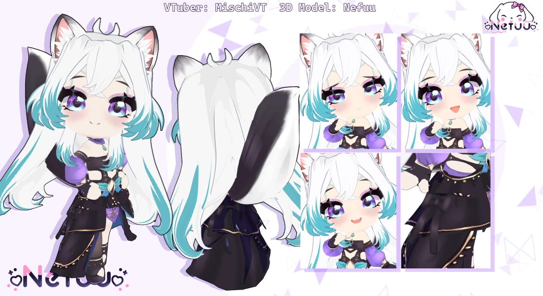 Simplified VTuber 3D Model Chibi | Only VRoid by Nefuu (@Nefuu)