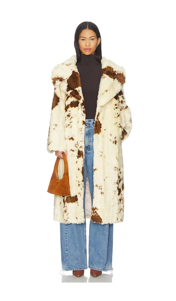 Adrienne Landau Catherine Coat in Cream. - size S