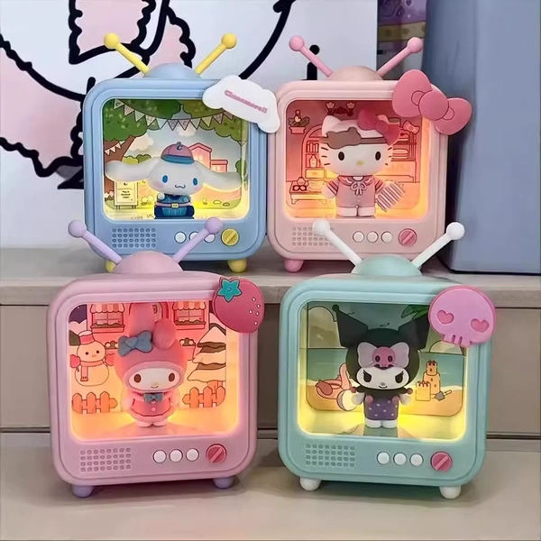 Kawaii sanrio personagem tv canal série luminosa luz noturna brinquedos anime kuromi cinnamoroll hellokitty meninas ornamentos de mesa - AliExpress 26