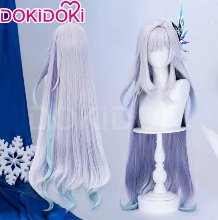【Ready For Ship】DokiDoki Game Genshin Impact Cosplay Skirk Wig Long Curly Purple Gradient Hair / Fake Eyelashes | Fake Eyelashes Only-Order Processing Time Refer to Description Page