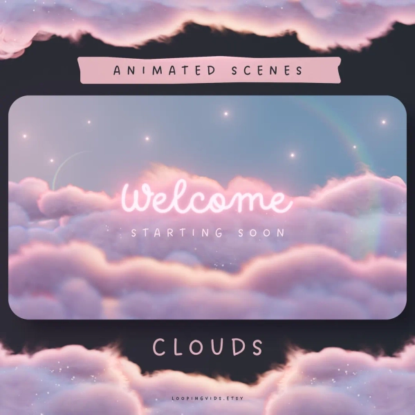 Animated Clouds Twitch Backgrounds: Looping Sky Scenes (digital Download) - Etsy Australia