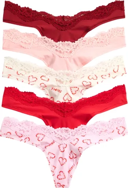 5-Pack Fits Everybody Lace Dipped Thong