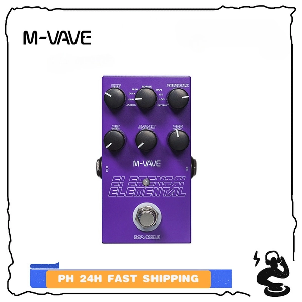M-vave Elemental Digital Delay Pedal, 9 Different Delay Effects, Support for TAP and HOLD Mode,Delay Guitar Pedal