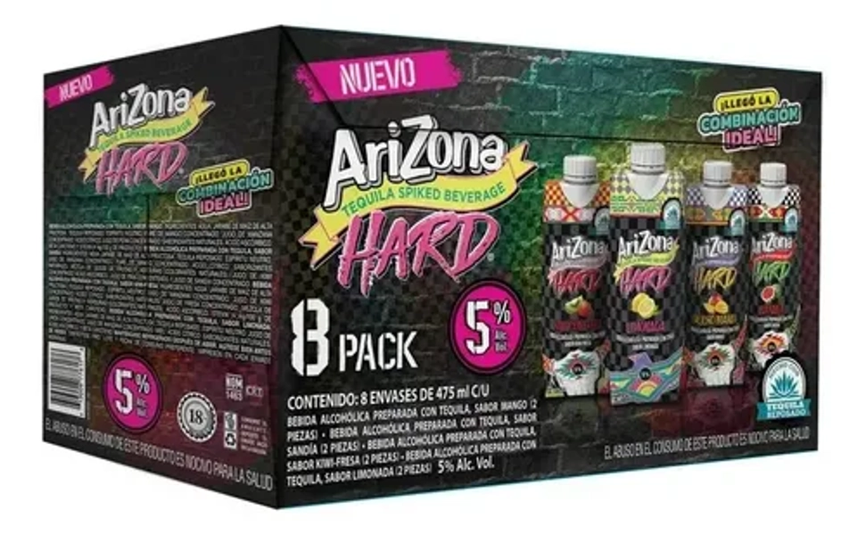 Bebida Arizona Hard Tequila Mix 475ml De Sabores 8pz