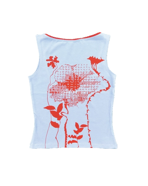 Geraniums Top Blue — CAMILA MALDONADO