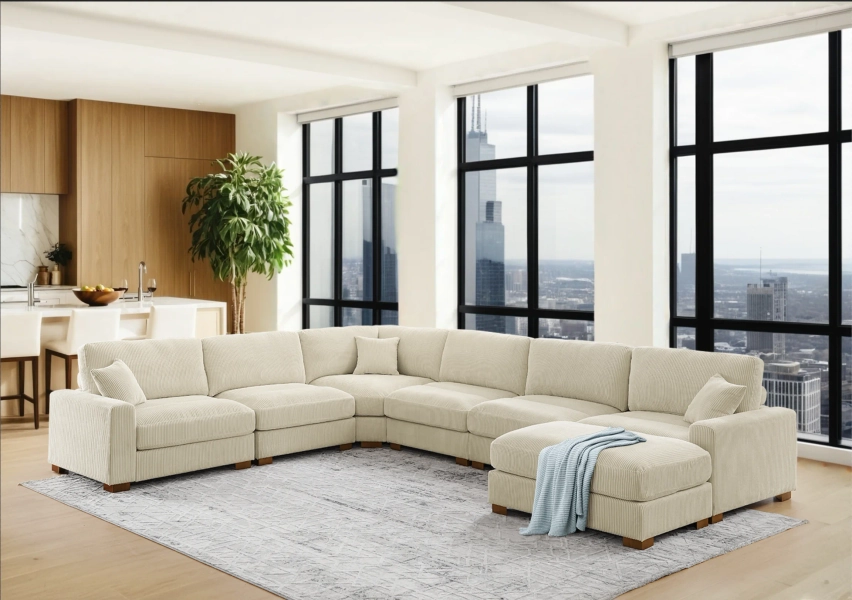 Aristedes 164" Wide Left Hand Facing Modular Corner Sectional