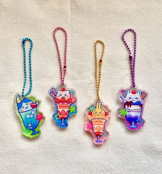Chiikawa Parfait Acrylic Ball Chain Charms