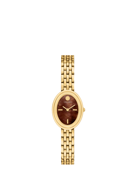 Tory Burch TBW6047 Women's 22mm Oval Bracelet Strap Watch, Gold