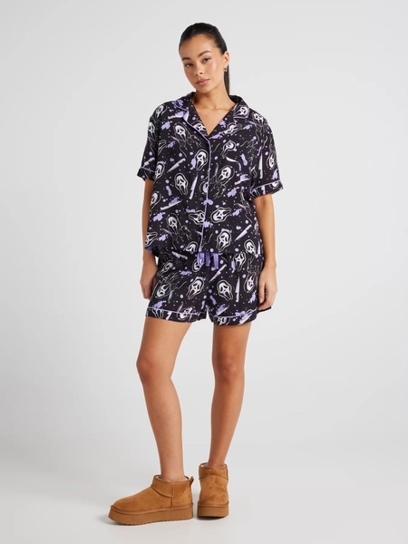 Ghostface Pyjama Gift Set  Black Purple - Jay Jays Online
