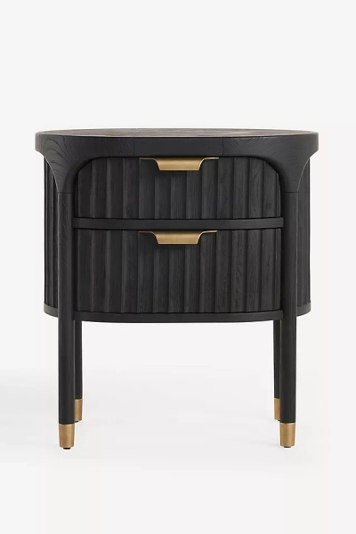 The Isla Fluted-Wood Two-Drawer Nightstand