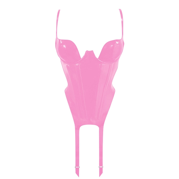 Latex Paris Cup Bustier Corset in bubblegum pink/bubblegum pink