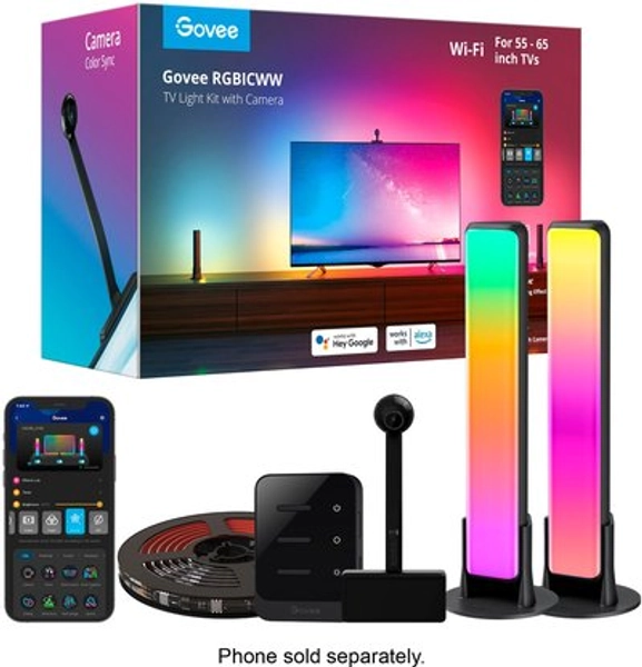 Govee - Dreamview TV Backlights and Light Bar with Camera for 55"-65" TVs - Multi