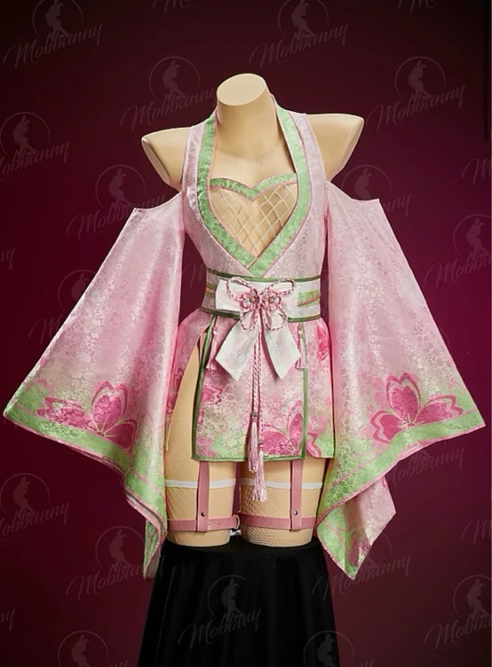 KNY Derivative Sexy Kimono-style Dress with Wide Sleeves Belt and Socks
