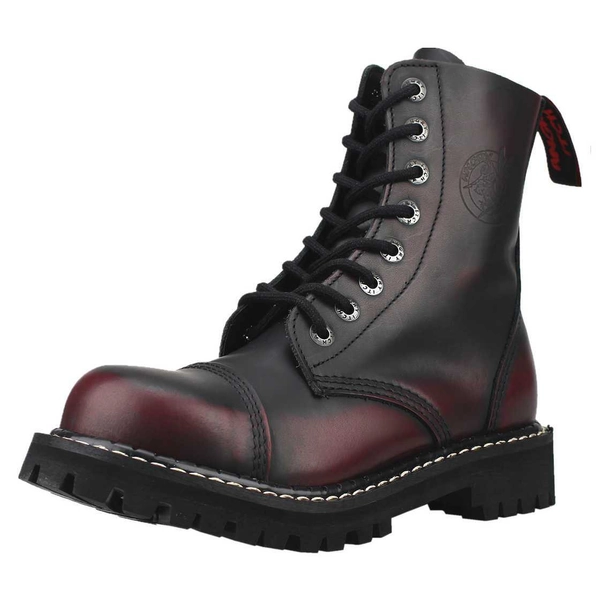 Angry Itch 08-Loch Leder Stiefel Burgundy Rub-Off Größe 44, 159,95 €