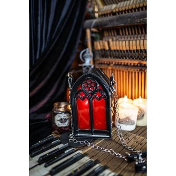 Cathedral Leather and resin Bag in black gothic steampunk style crossbody barrel bag Shoulder Vampire Goth