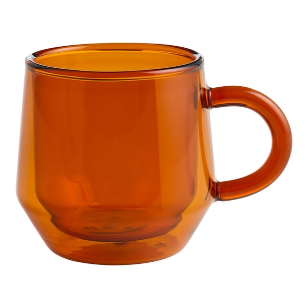 Amber Double Walled Glass Mug
