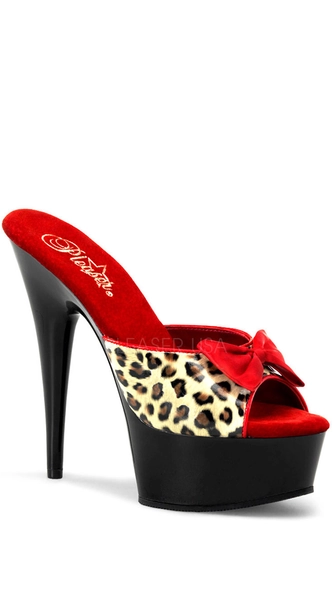 6 Inch Heel, 1 3/4 Inch Pf Two Tone Slide W/ Bow