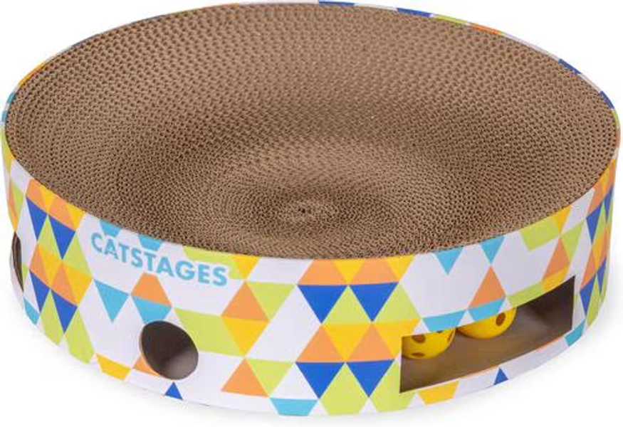 CATSTAGES Bowl Track Ball Track Scratch-Boxes & Lounger Cat Toy - Chewy.com
