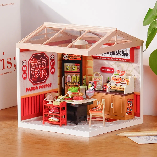 Rolife Panda Hot Pot Super Creator Miniature House DW020