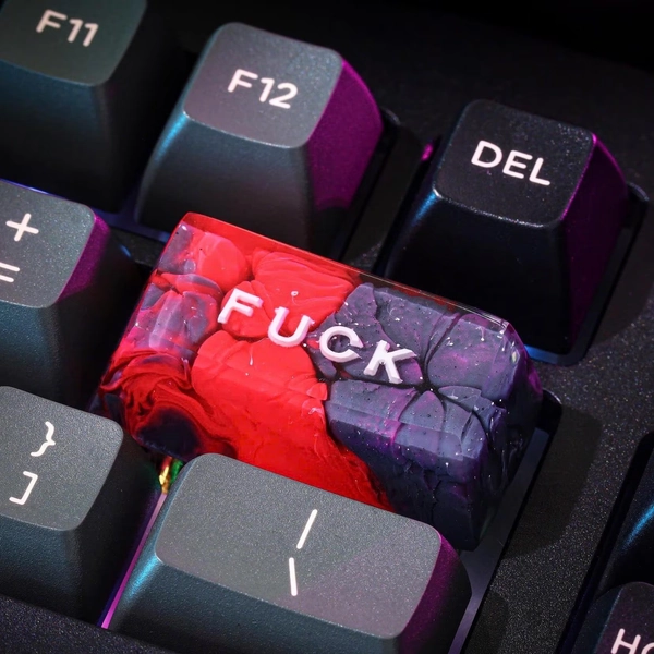 Fuck keycap for Backspace Custom word artisan keycaps, Personalized keycap for mechanical keyboard, SA keycap Handmade Artisan Keycap