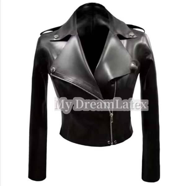 Frau Latex Lokomotive Kleidung Top Latex Jacke mit Reißverschluss MASSGESCHNEIDERT 0,6 MM Gummi Halloween Kostüme - AliExpress 200000532