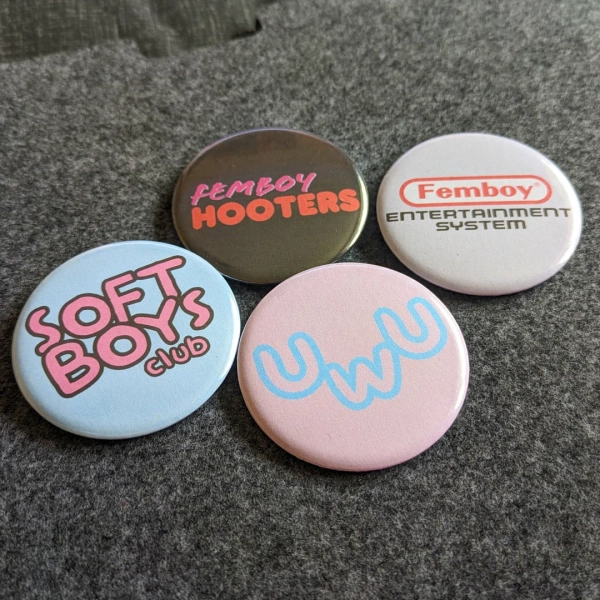 Super Gay Button Badge Set: Femboy Hooters, Soft Boys Club (4 X 58mm) - Etsy