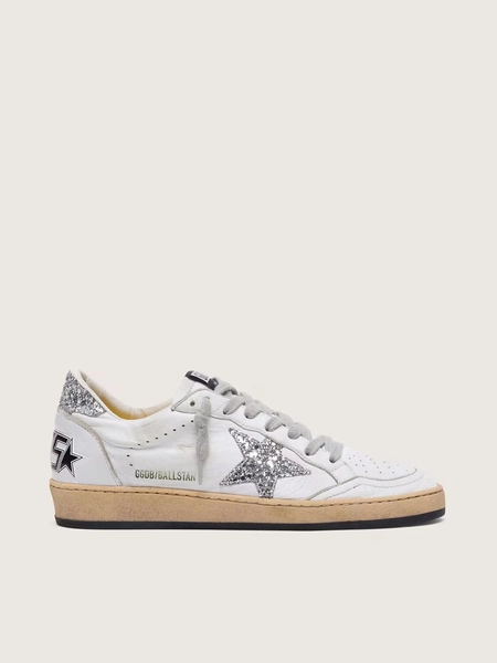 Women's Ball Star in nappa with white star and glitter heel tab