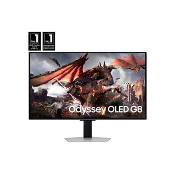 SAMSUNG ELECTRONICS AMERICA Samsung 32  Odyssey OLED G8 (G80SD) 4K UHD 240Hz 0.03ms G-Sync Compatible Smart Gaming Monitor with Sleek Metal Design
