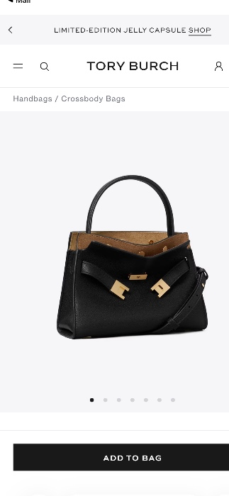 Black leather Tory Burch bag 