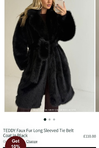 Black faux fur coat