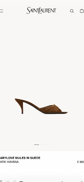 YSL suede brown mules 