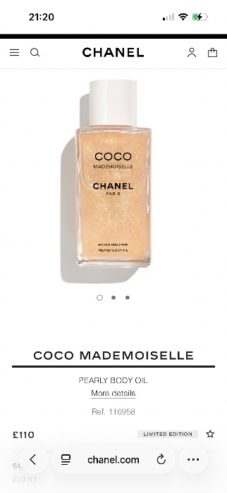Chanel shimmer body oil 