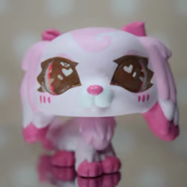 LPS OOAK Pink King Charles Spaniel Custom