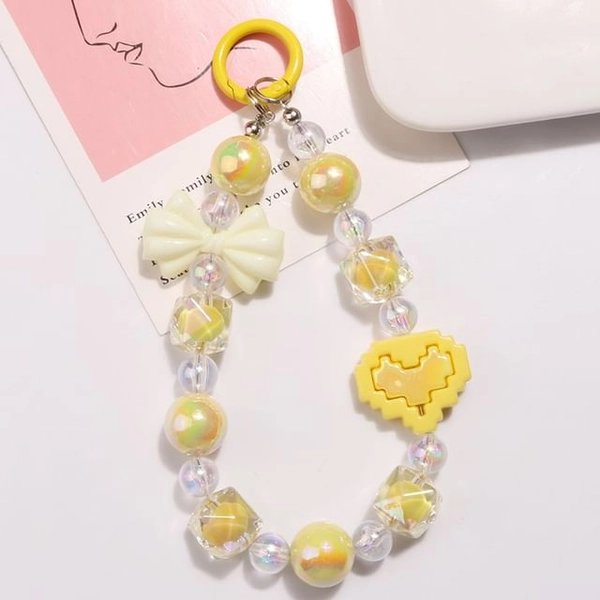 Heart Bow Bead Acrylic Bag Charm