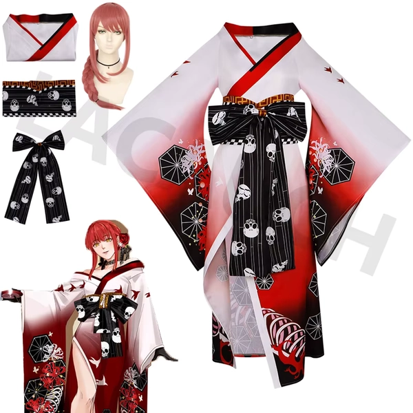 Costume de Cosplay pour homme, tronçonneuse, Anime, Hyakkiyakou Shutendoji Makima, Kimono japonais, vêtements de fête d'halloween