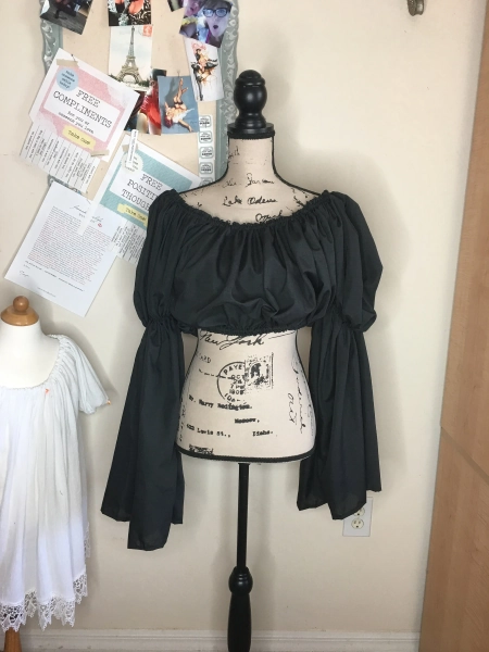 Cotton Renaissance Crop Top: Pirate Style Blouse