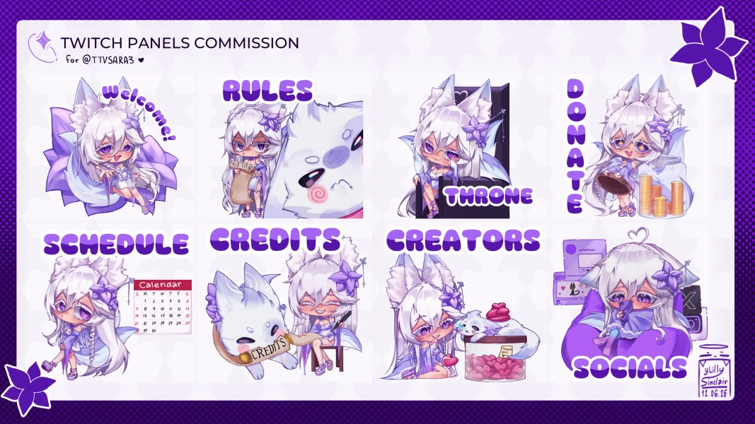 ✞ Custom Chibi Twitch  Panels by Lilly Sinclair (@yLillySinclair)