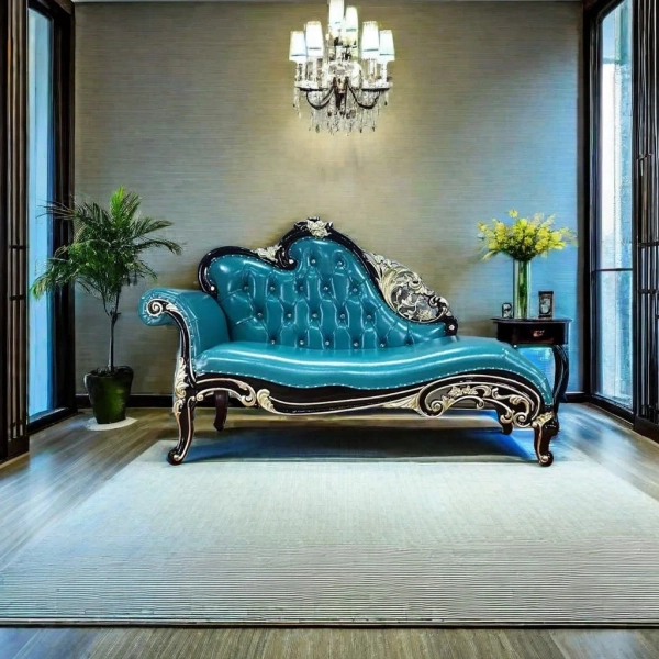 Luxury Solid Wood Elegant Chaise Longue Upholstered Chaise Lounge