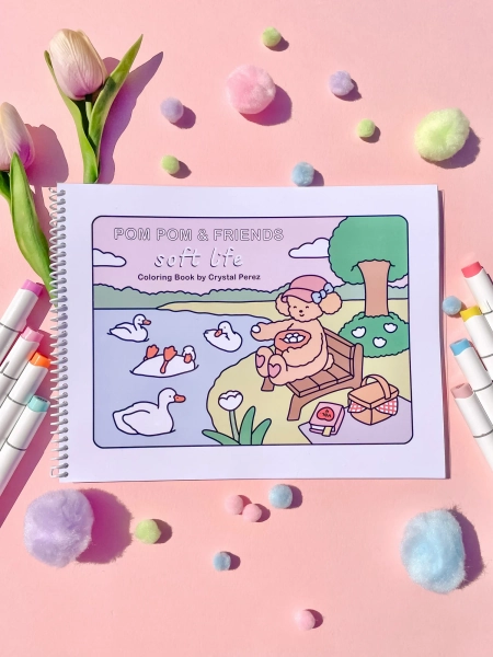 Soft Life Coloring Book Volume 4 - Pom Pom & Friends