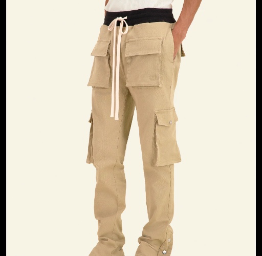 Pantalon cargo en coton mélangé Beige et noir - Mouty | Galeries Lafayette