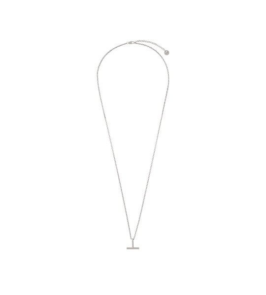 SILVER T PENDANT NECKLACE