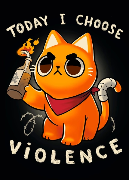 'Today I choose violence' Poster, picture, metal print, paint by Blanca Vidal | Displate