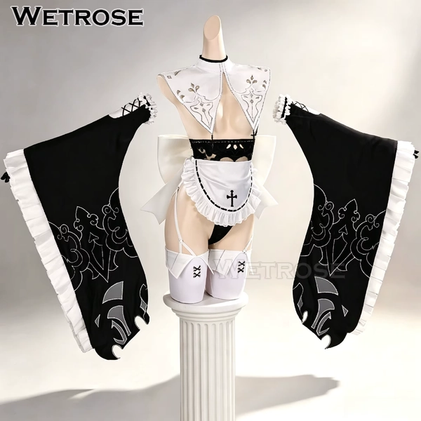 【Wetrose】Pre-Order YoRHa No.2 Type B White Maid Game Outfit Cosplay Costume - AliExpress 200000532