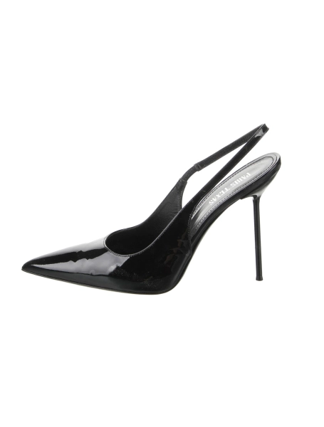 Patent Leather Crystal Embellishments Slingback Pumps
