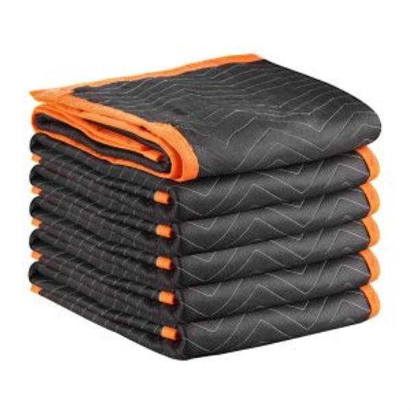 VEVOR Moving Blankets 6 Pcs, 2032 x 1829 mm (15.9 kg/dz) Large Packing Blankets with Cotton Filling, Heavy Duty Nonwoven Fabric Padded Moving Blanket for Shipping, Wrapping, Protecting Furniture