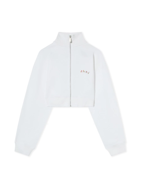 OFF WHITE Crop Con Zip Arrow Chinè Fiori - Female Pantaloni E Jeans White Hawthorn Rose S S