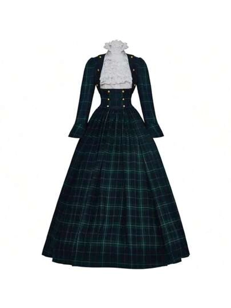 SHEIN Women Christmas Caroler Caroling Carol Costume Civil War Victorian Charles Dickens Dress